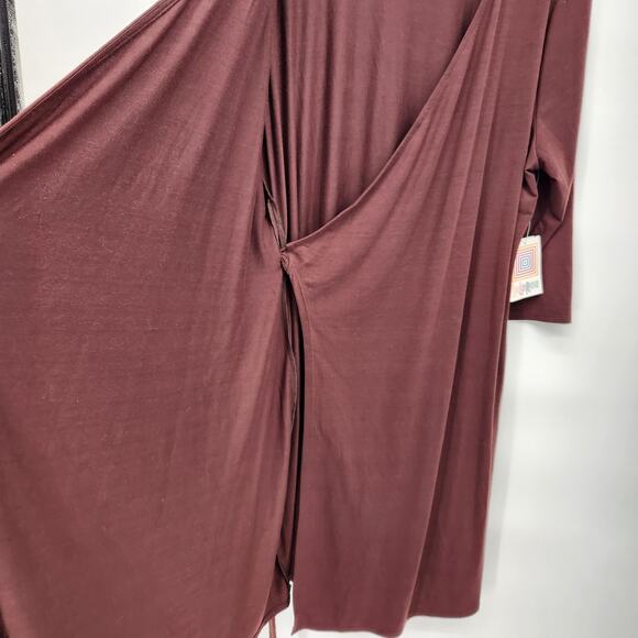 NWT LuLaRoe Chocolate Brown Michelle Wrap Dress Plus Women's 3X - Picture 6 of 7